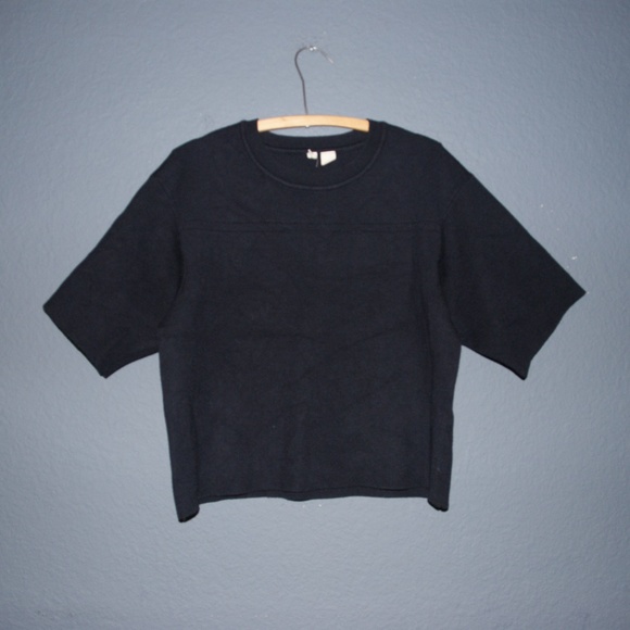 Anthro MOTH Navy Blue Romana Pullover Sweater Top - Picture 5 of 8